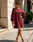 Liselot | Mini jurk met bloemenmouwen