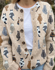 Charlotte™ | Gezellige Kattenprint Cardigan