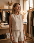 Linda - Zomerset met Mouwloze top en shorts