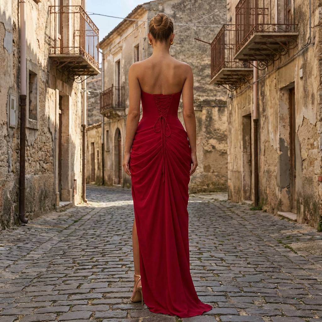 Ciara – Maxi-jurk met drapeerkorset