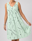 Rianne | Mouwloze Jurk met V-Hals en Print