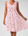 Rianne | Mouwloze Jurk met V-Hals en Print