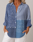Sophie™ | Ocean Patchwork Blouse | Ademend en kleurrijk lentetopper