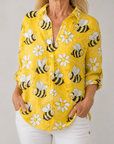 Nancy™ | Bijenbloes Blouse | Lichtgewicht Lente Blouse met Artistieke Prints