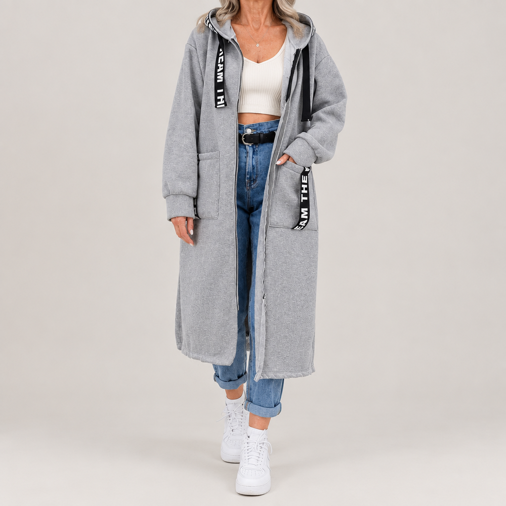 Marisol | Lange Jas met Capuchon en Rits