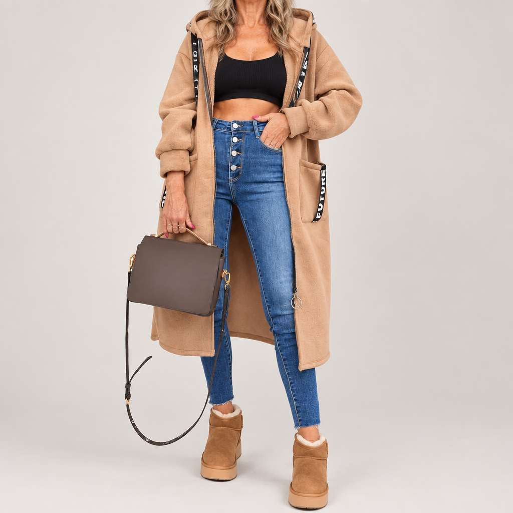 Marisol | Lange Jas met Capuchon en Rits