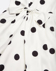 Zwart-witte klassieke polka dot Franse mouwloze midi-jurk