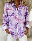 Dahlia™ | Speelse Vlinderprint Knopblouse