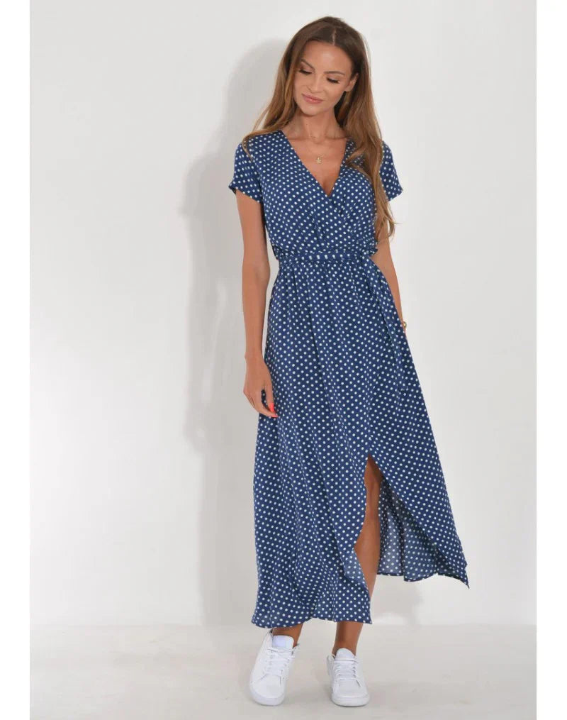 Nicole - Elegante Jurk met V-hals en Vormgevend Ontwerp