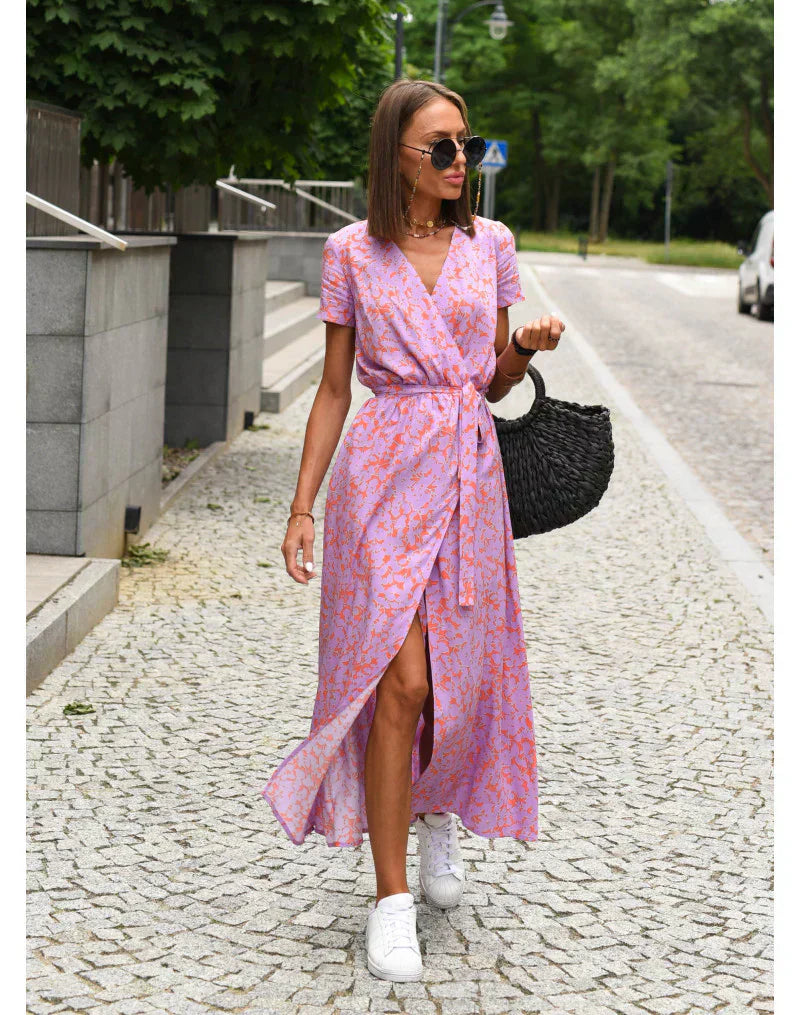 Nicole - Elegante Jurk met V-hals en Vormgevend Ontwerp