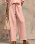 Léa | Twee-delige set: Casual shirt en wijde broek