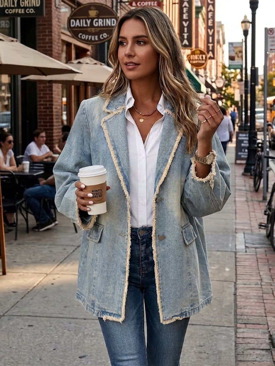 Dionne™ | Oversized Blazer Bordo Grezzo