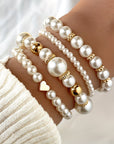 Parel Stapelarmband Set van 4