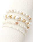 Parel Stapelarmband Set van 4