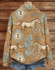 Perpetua™ | Woestijnpaard en Cactus Zip Cardigan