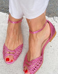 Isadora | Gouden gevlochten sandalen