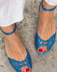 Isadora | Gouden gevlochten sandalen