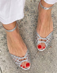 Isadora | Gouden gevlochten sandalen