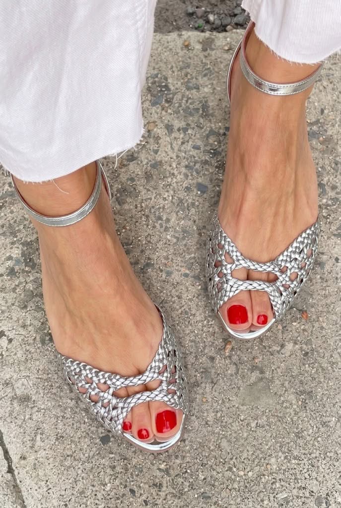 Isadora | Gouden gevlochten sandalen