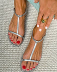 Alba | Gouden zomersandalen