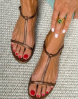 Alba | Gouden zomersandalen