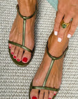 Alba | Gouden zomersandalen