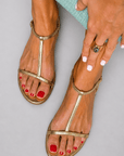 Alba | Gouden zomersandalen