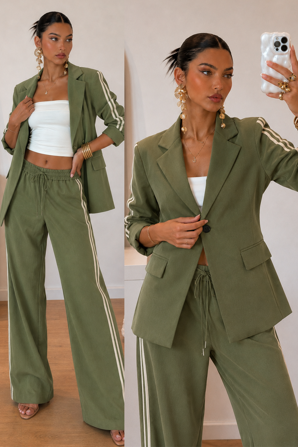 Charlotte | Tweedelige Blazer Set met Palazzo Broek