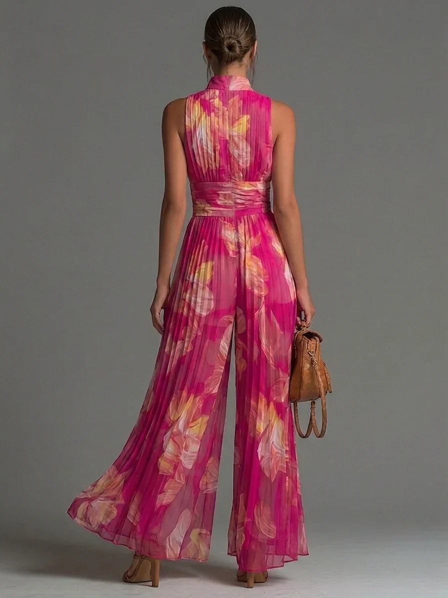 Priscilla | Plissé Jumpsuit met Halterhals
