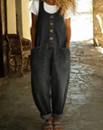 Valentina - Vintage gewassen katoenen denim salopette