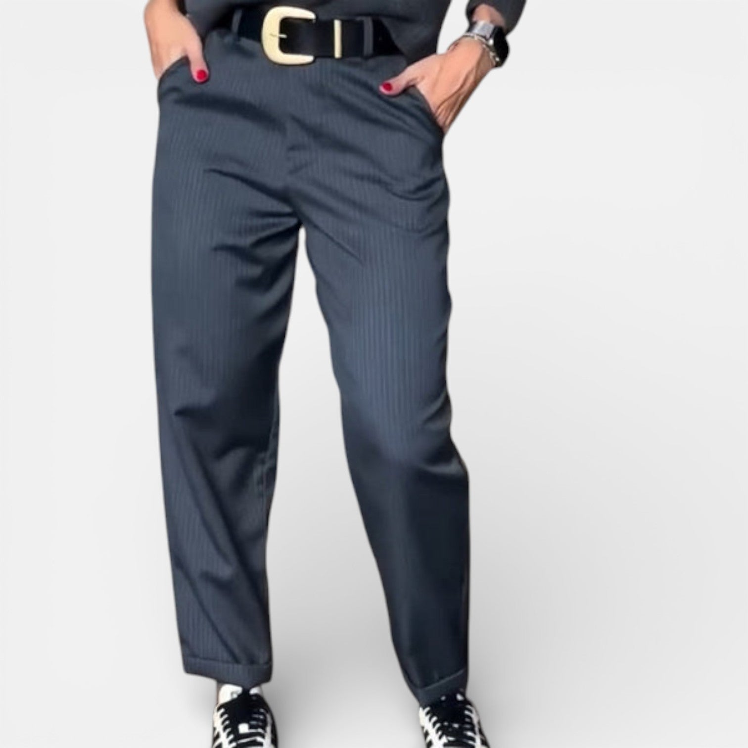 Mathilde – Elegante broek met hoge taille en streep