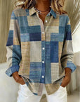 Merritt™ | Vintage Patchwork Knopen Blouse