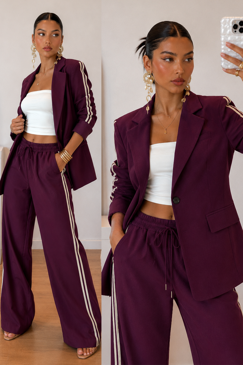 Charlotte | Tweedelige Blazer Set met Palazzo Broek