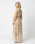 Cressida | Maxidress met bloemenprint en transparante stof met lange mouwen