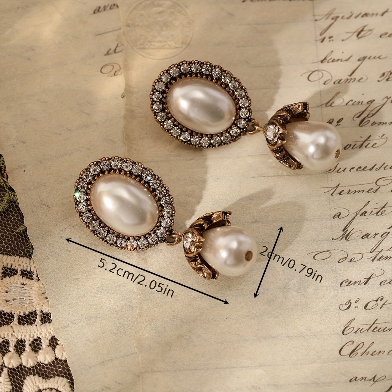 Vintage Parels Frame Oorbellen